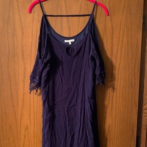 Blue dress with cold shoulders